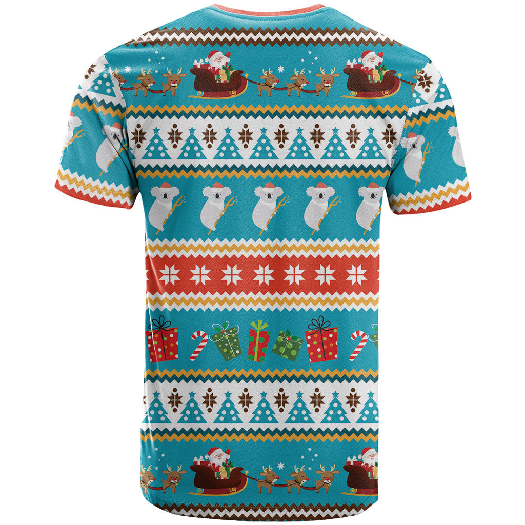 Australia Christmas T Shirt Xmas Beach Vibes Teal