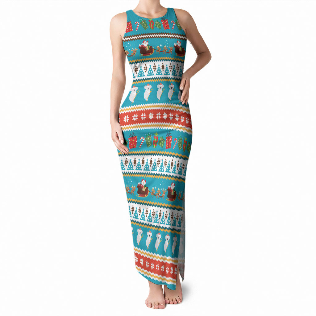 Australia Christmas Tank Maxi Dress Xmas Beach Vibes Teal