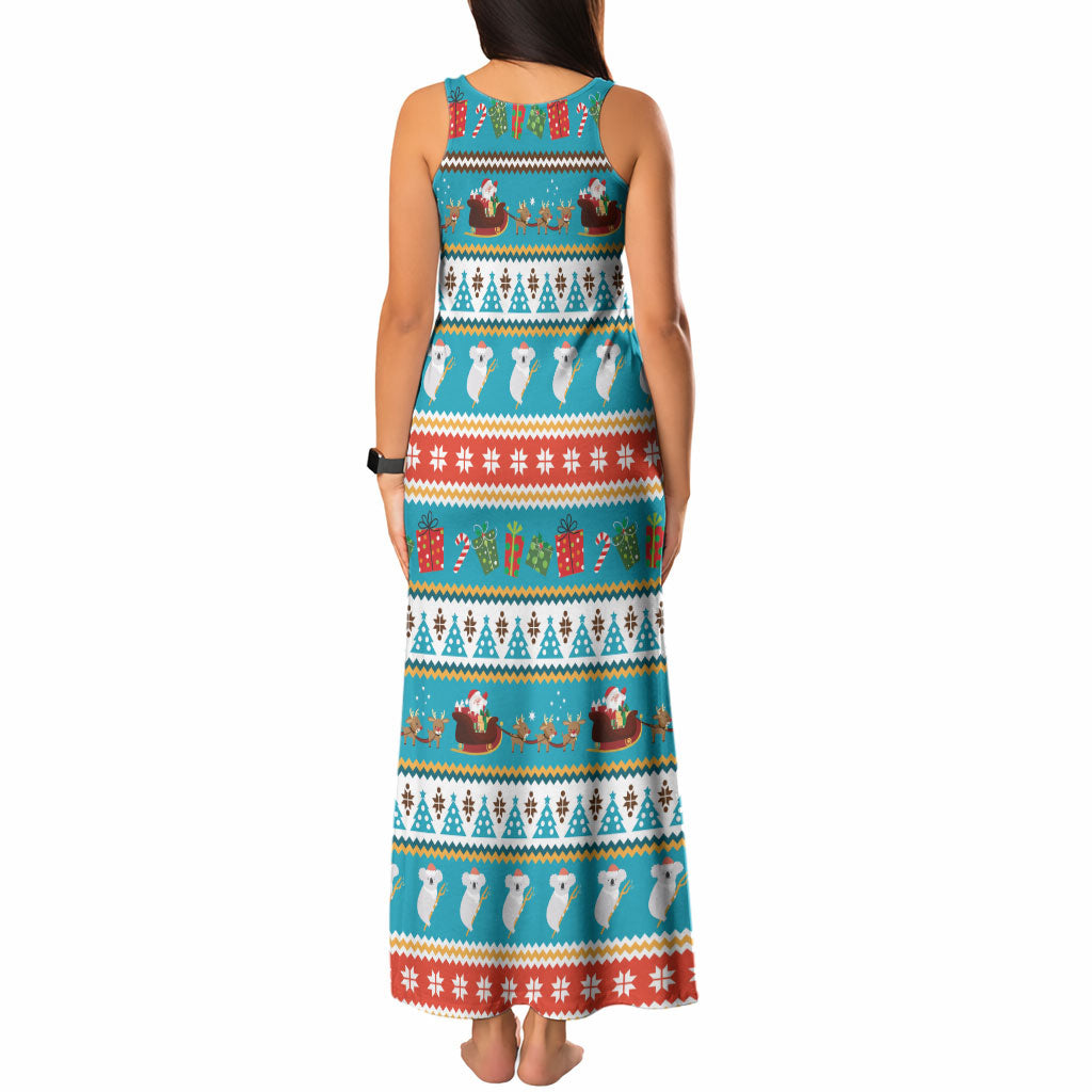 Australia Christmas Tank Maxi Dress Xmas Beach Vibes Teal