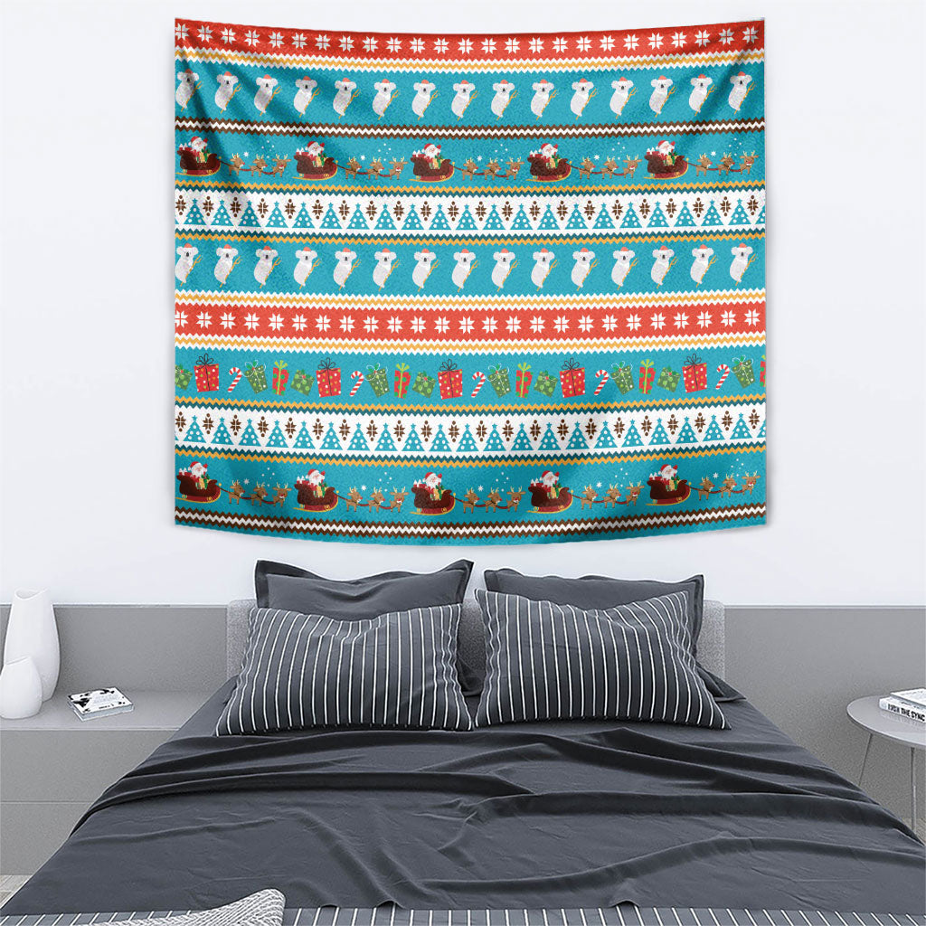 Australia Christmas Tapestry Xmas Beach Vibes Teal