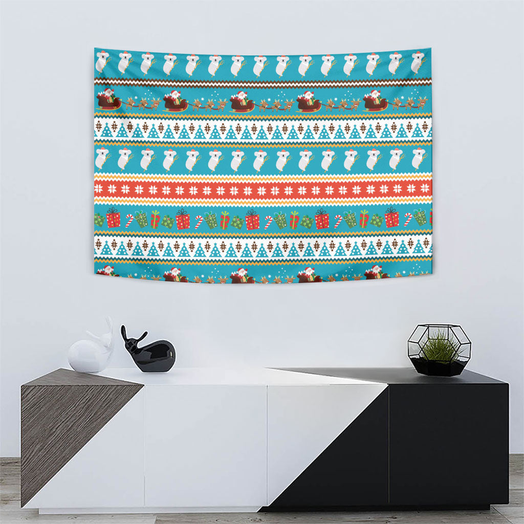 Australia Christmas Tapestry Xmas Beach Vibes Teal