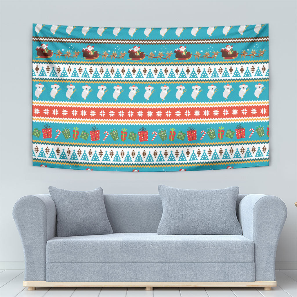 Australia Christmas Tapestry Xmas Beach Vibes Teal