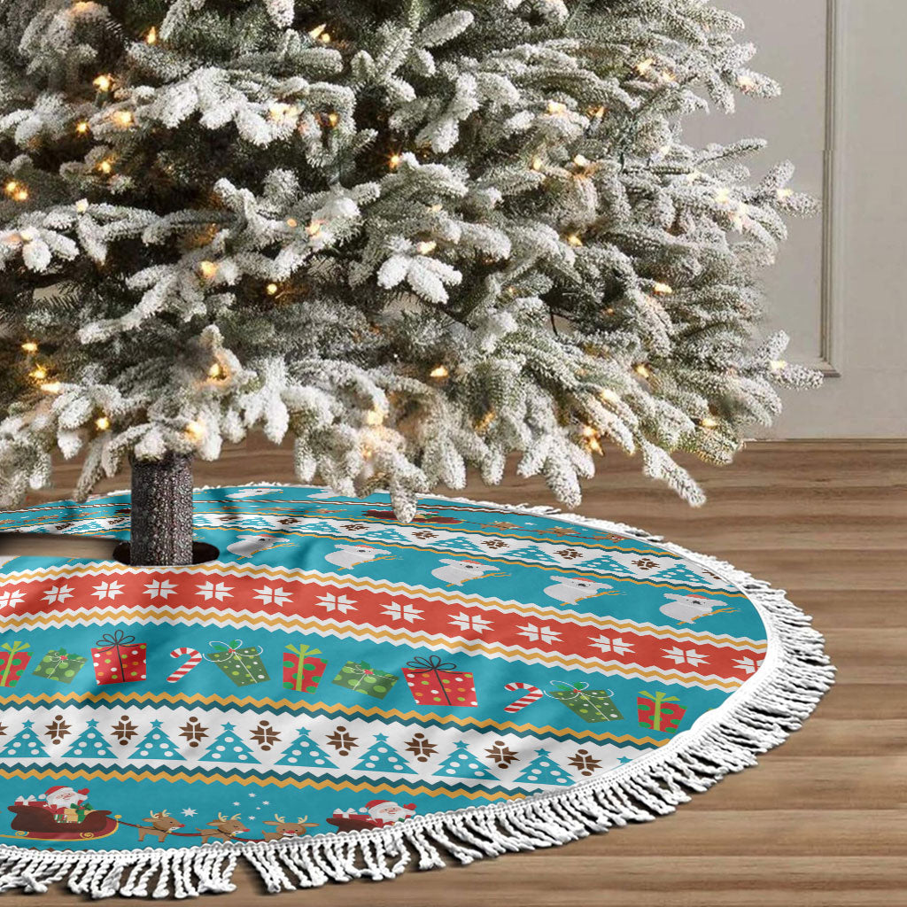 Australia Christmas Tree Skirt Xmas Beach Vibes Teal
