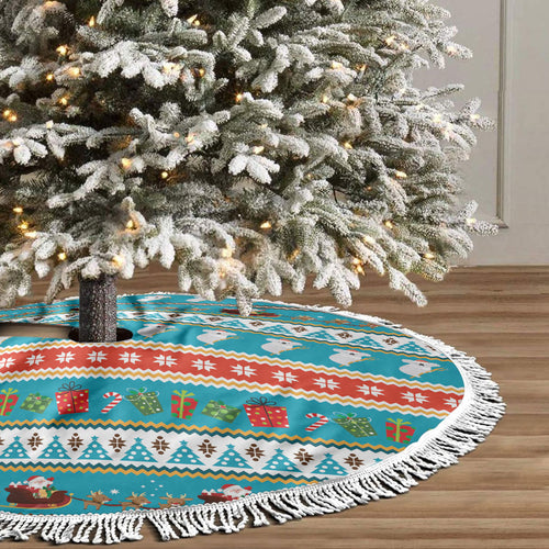 Australia Christmas Tree Skirt Xmas Beach Vibes Teal
