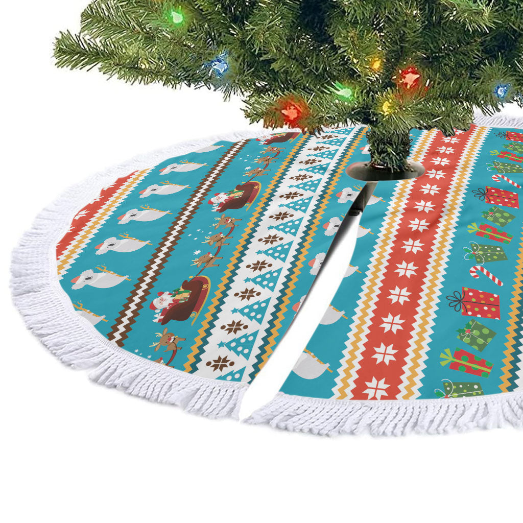 Australia Christmas Tree Skirt Xmas Beach Vibes Teal