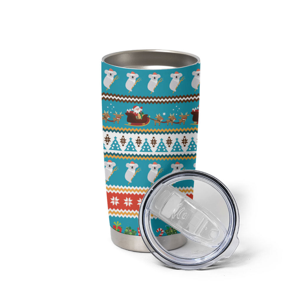 Australia Christmas Tumbler Cup Xmas Beach Vibes Teal