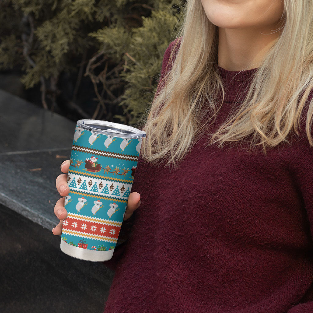 Australia Christmas Tumbler Cup Xmas Beach Vibes Teal