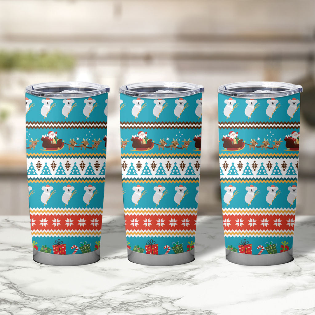 Australia Christmas Tumbler Cup Xmas Beach Vibes Teal