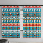 Australia Christmas Window Curtain Xmas Beach Vibes Teal