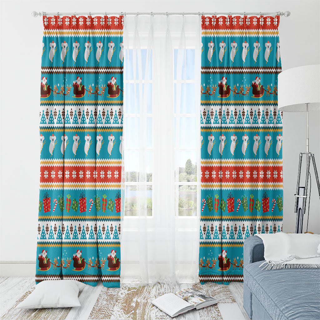 Australia Christmas Window Curtain Xmas Beach Vibes Teal