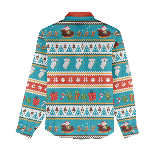 Australia Christmas Women Casual Shirt Xmas Beach Vibes Teal
