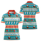 Australia Christmas Women Polo Shirt Xmas Beach Vibes Teal