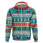 Australia Christmas Zip Hoodie Xmas Beach Vibes Teal