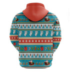 Australia Christmas Zip Hoodie Xmas Beach Vibes Teal