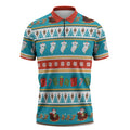 Australia Christmas Zipper Polo Shirt Xmas Beach Vibes Teal
