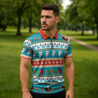 Australia Christmas Zipper Polo Shirt Xmas Beach Vibes Teal