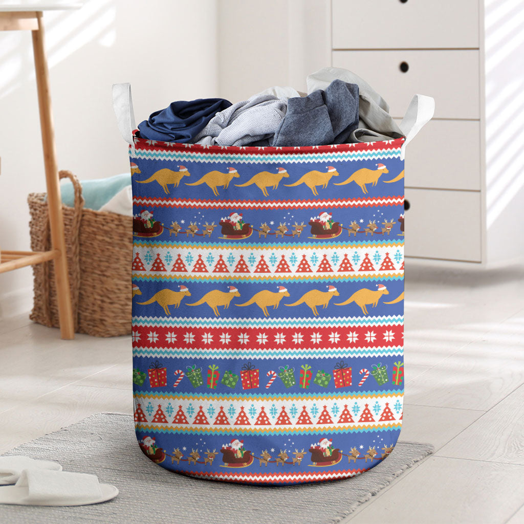 Australia Christmas Laundry Basket Xmas Beach Vibes Navy