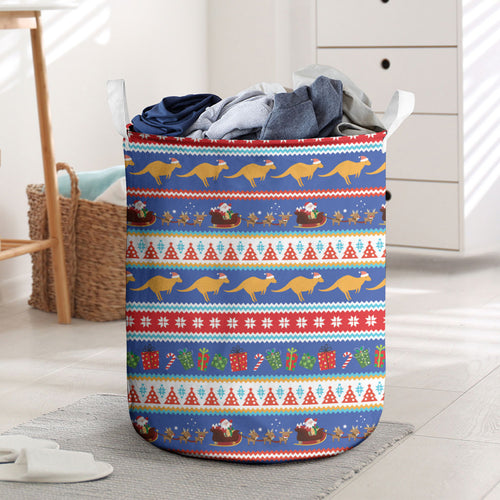 Australia Christmas Laundry Basket Xmas Beach Vibes Navy