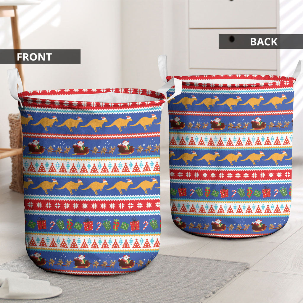 Australia Christmas Laundry Basket Xmas Beach Vibes Navy