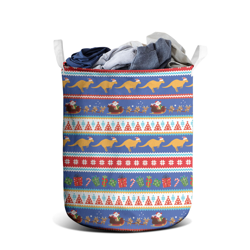 Australia Christmas Laundry Basket Xmas Beach Vibes Navy