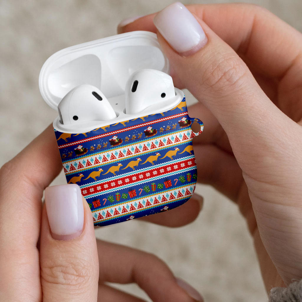 Australia Christmas AirPods Case Xmas Beach Vibes Navy