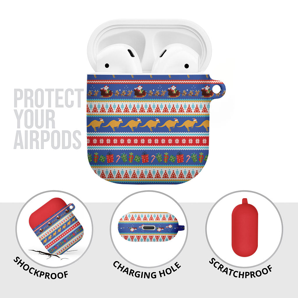 Australia Christmas AirPods Case Xmas Beach Vibes Navy