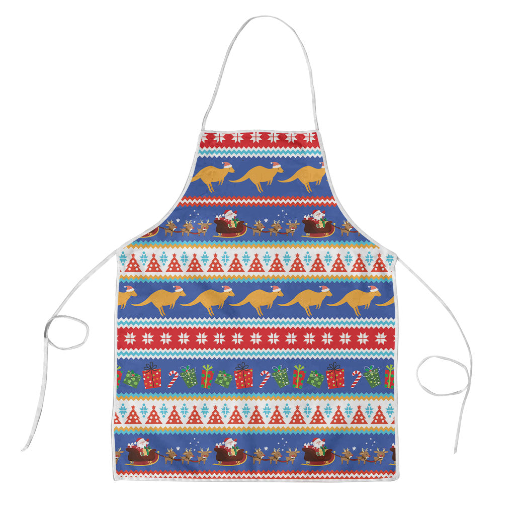 Australia Christmas Apron Xmas Beach Vibes Navy