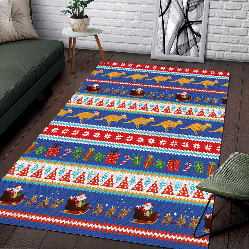 Australia Christmas Area Rug Xmas Beach Vibes Navy