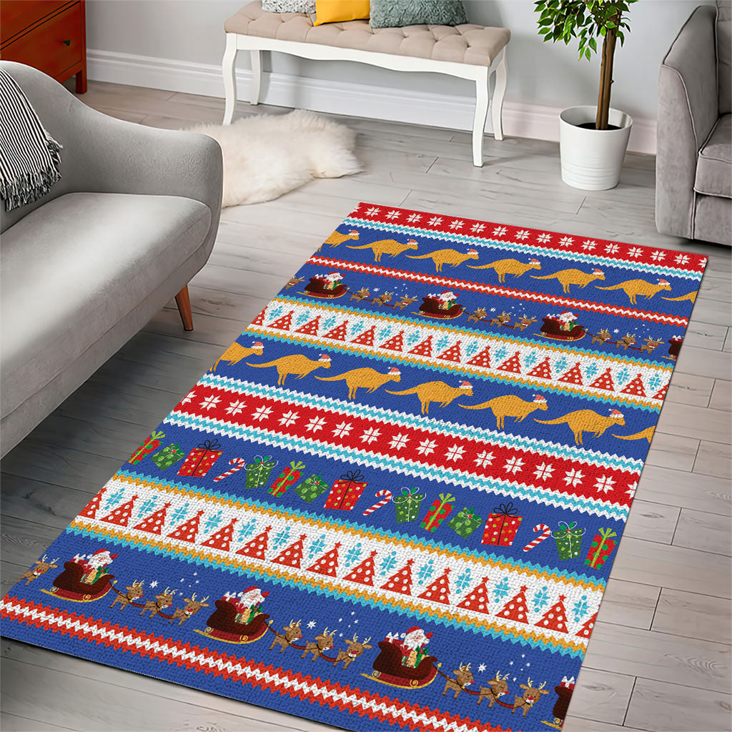 Australia Christmas Area Rug Xmas Beach Vibes Navy
