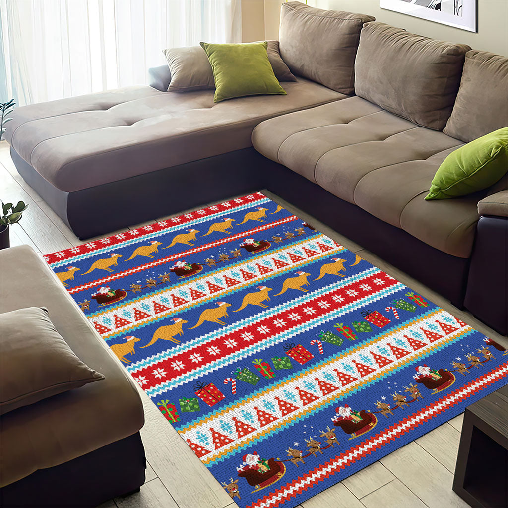 Australia Christmas Area Rug Xmas Beach Vibes Navy