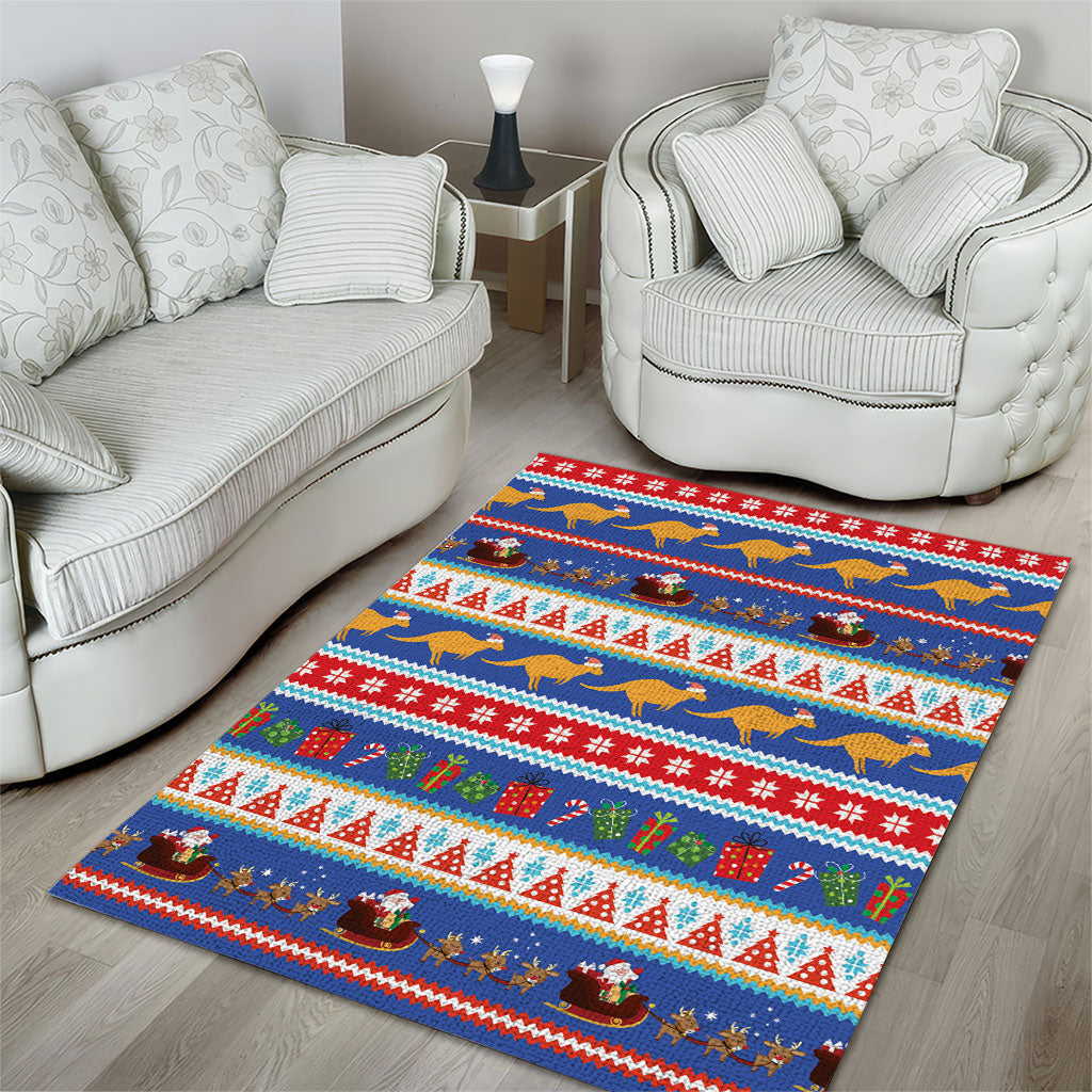Australia Christmas Area Rug Xmas Beach Vibes Navy