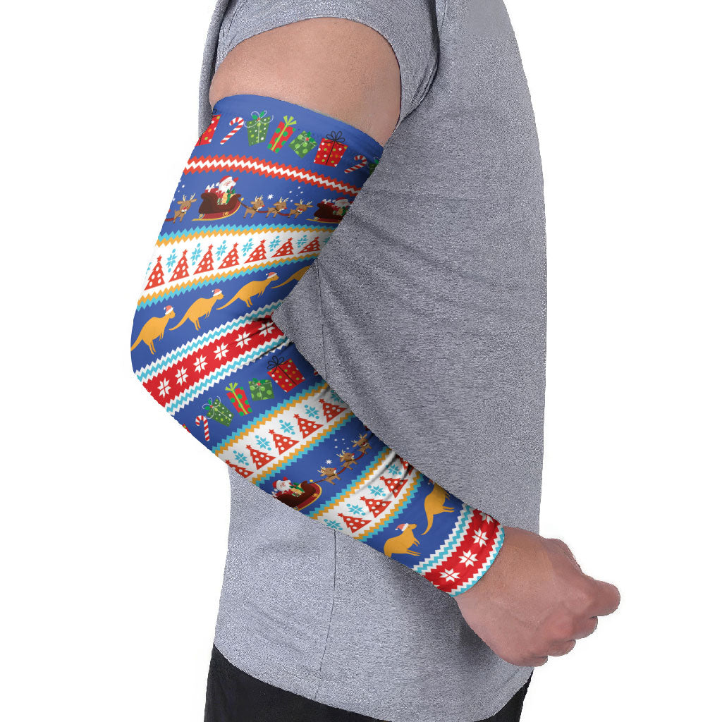 Australia Christmas Arm Sleeves Xmas Beach Vibes Navy