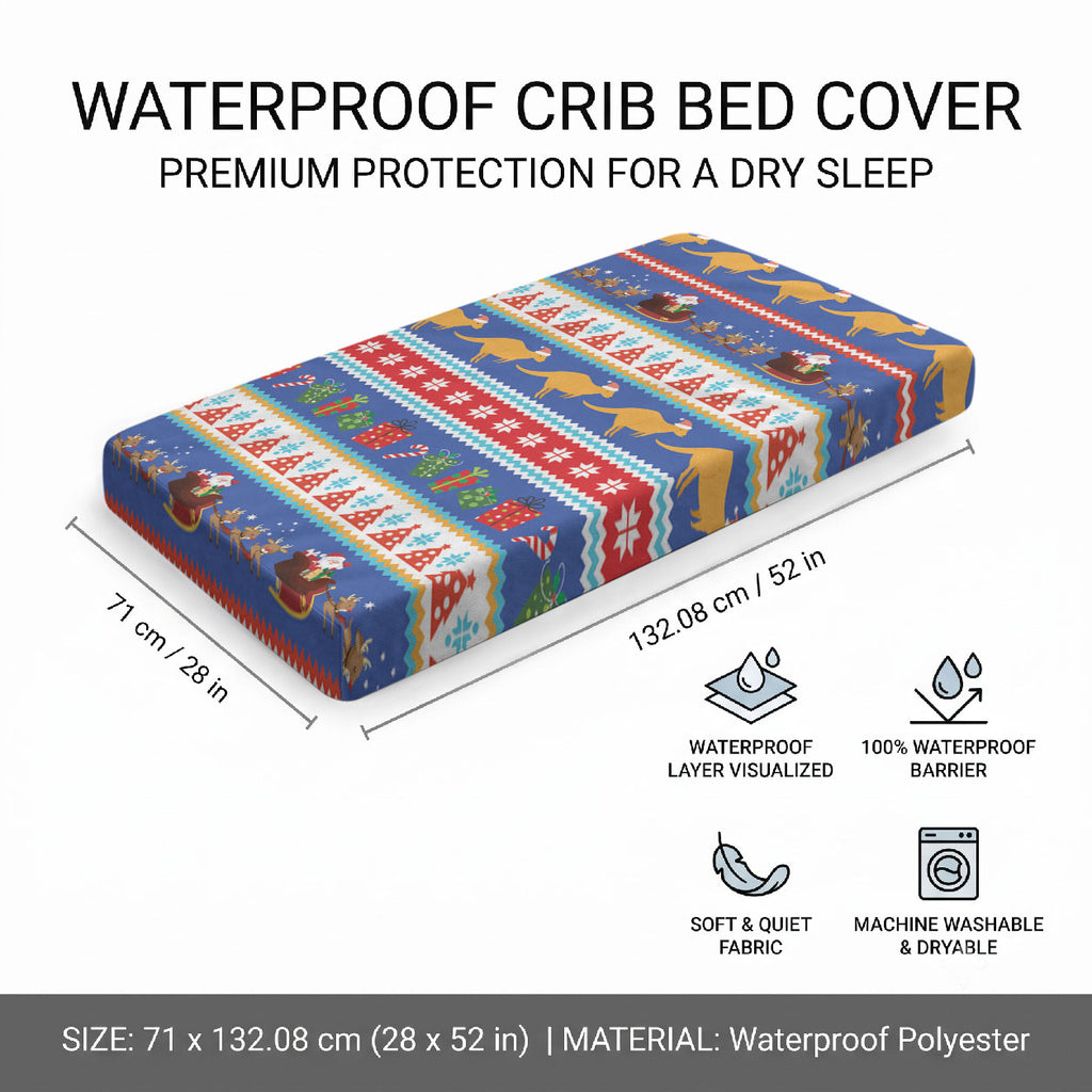 Australia Christmas Baby Bed Cover Xmas Beach Vibes Navy