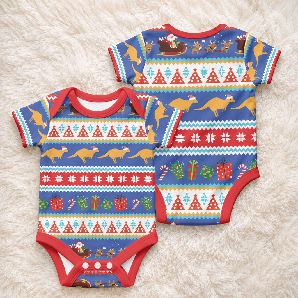 Australia Christmas Baby Onesie Xmas Beach Vibes Navy