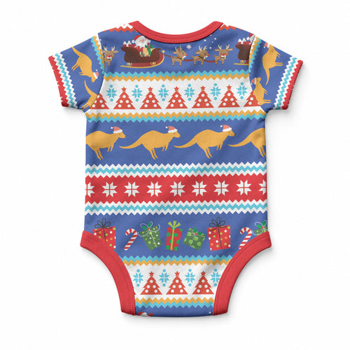 Australia Christmas Baby Onesie Xmas Beach Vibes Navy