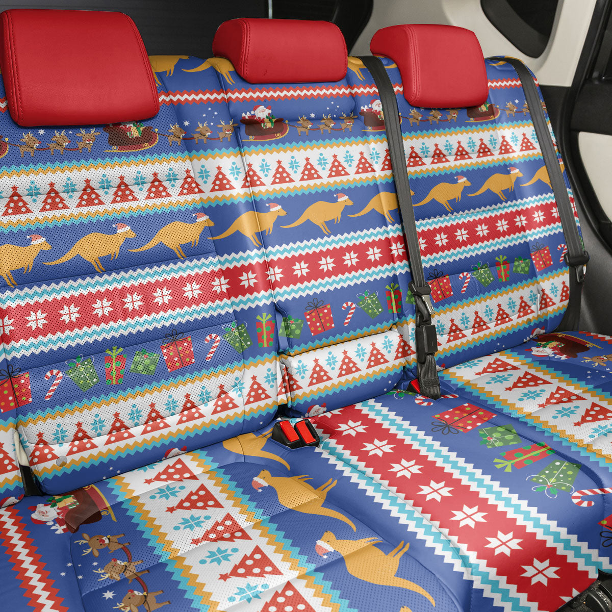 Australia Christmas Back Car Seat Cover Xmas Beach Vibes Navy