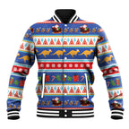 Australia Christmas Baseball Jacket Xmas Beach Vibes Navy