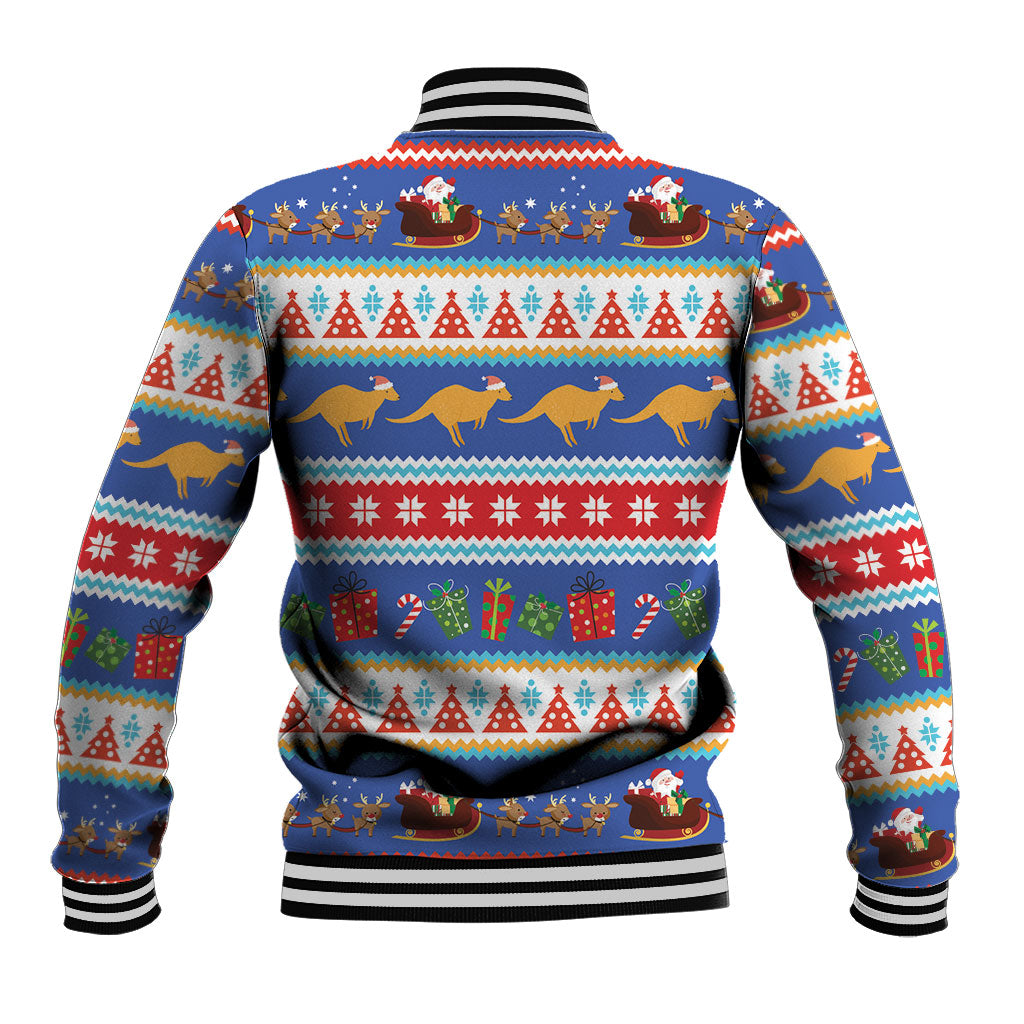 Australia Christmas Baseball Jacket Xmas Beach Vibes Navy