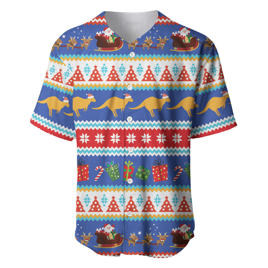 Australia Christmas Baseball Jersey Xmas Beach Vibes Navy