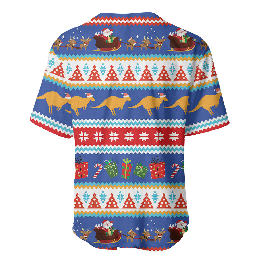 Australia Christmas Baseball Jersey Xmas Beach Vibes Navy