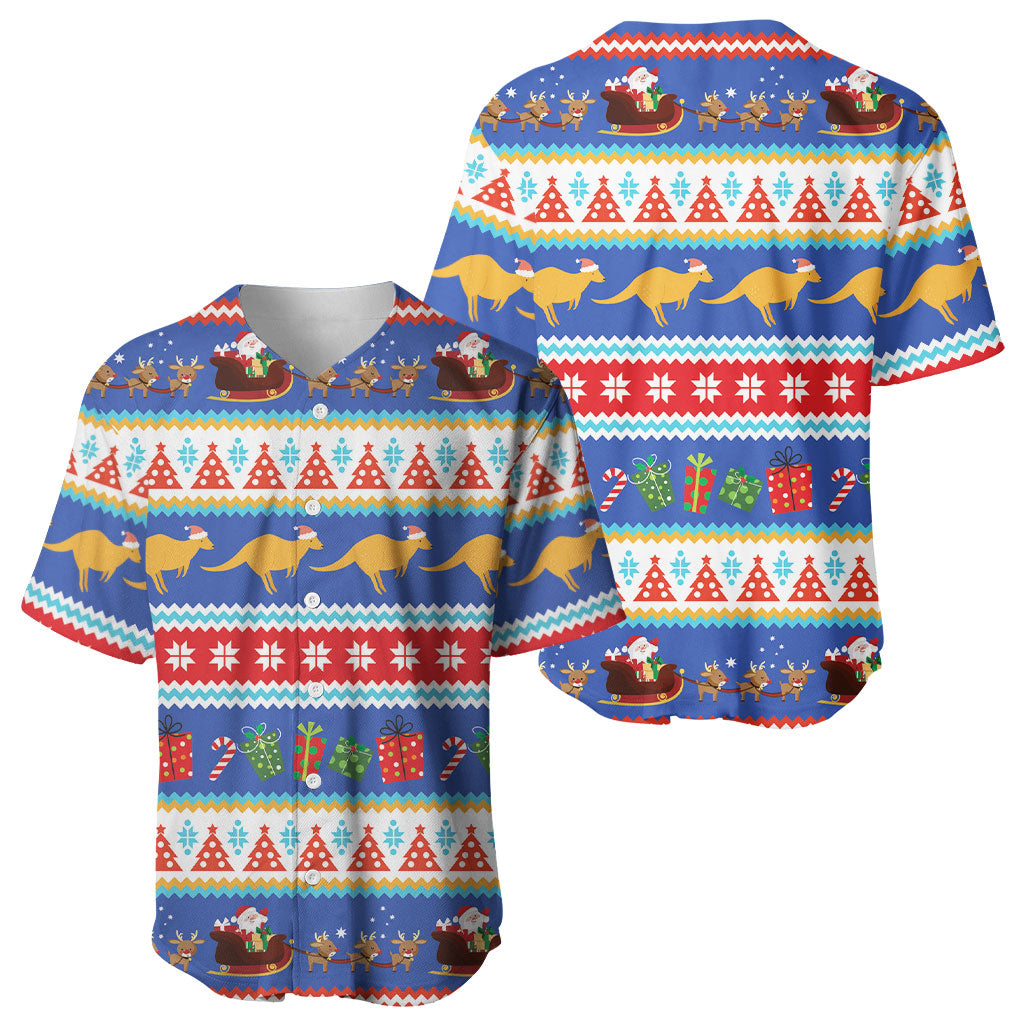 Australia Christmas Baseball Jersey Xmas Beach Vibes Navy
