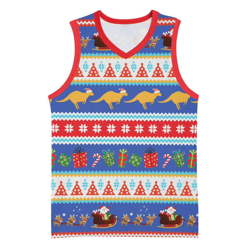 Australia Christmas Basketball Jersey Xmas Beach Vibes Navy