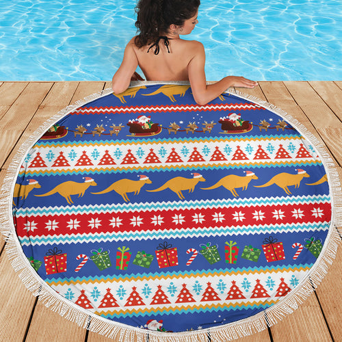Australia Christmas Beach Blanket Xmas Beach Vibes Navy