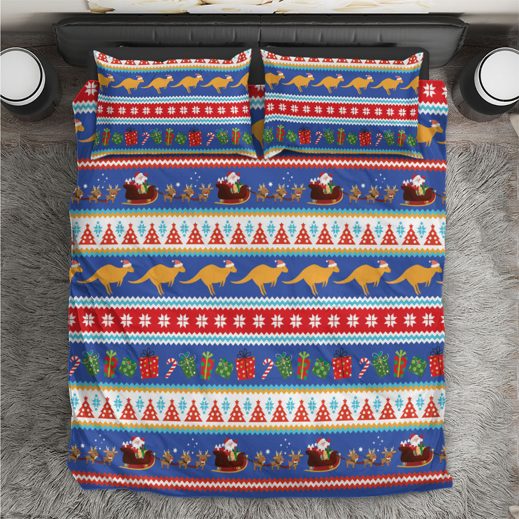 Australia Christmas Bedding Set Xmas Beach Vibes Navy