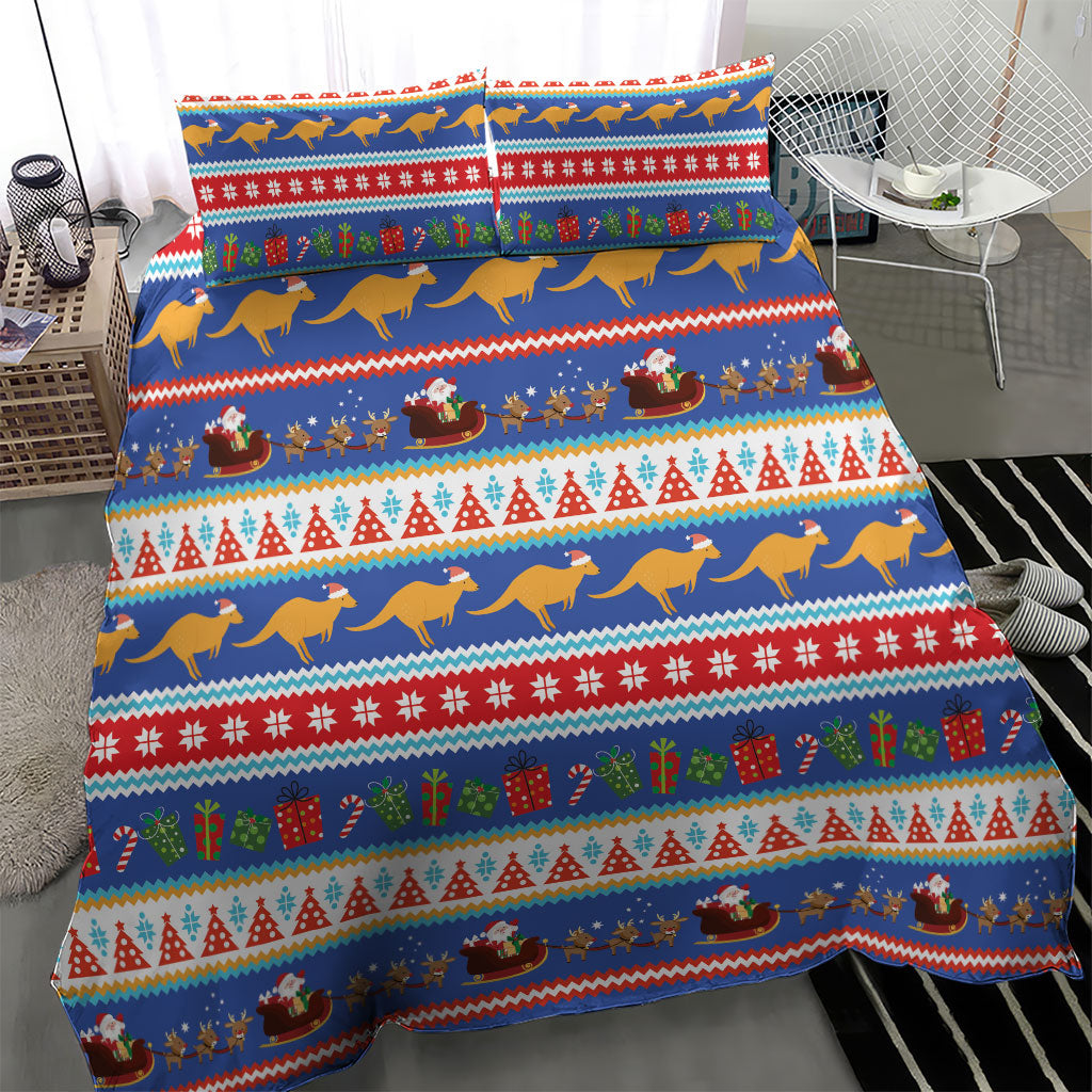 Australia Christmas Bedding Set Xmas Beach Vibes Navy