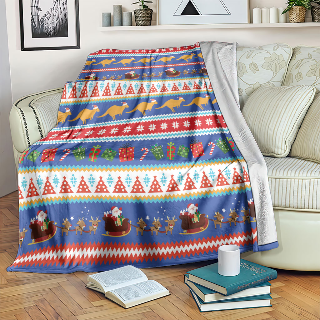 Australia Christmas Blanket Xmas Beach Vibes Navy