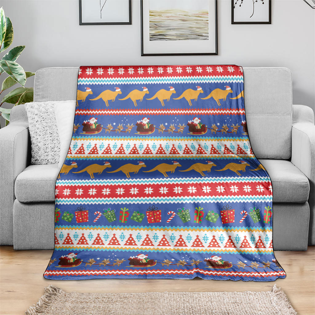Australia Christmas Blanket Xmas Beach Vibes Navy