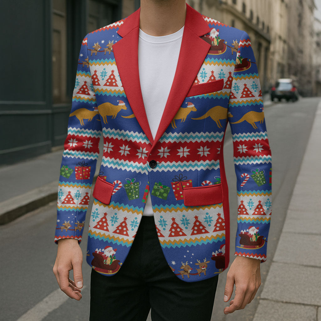 Australia Christmas Blazer Xmas Beach Vibes Navy