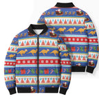 Australia Christmas Bomber Puffer Jacket Xmas Beach Vibes Navy