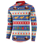 Australia Christmas Button Sweatshirt Xmas Beach Vibes Navy